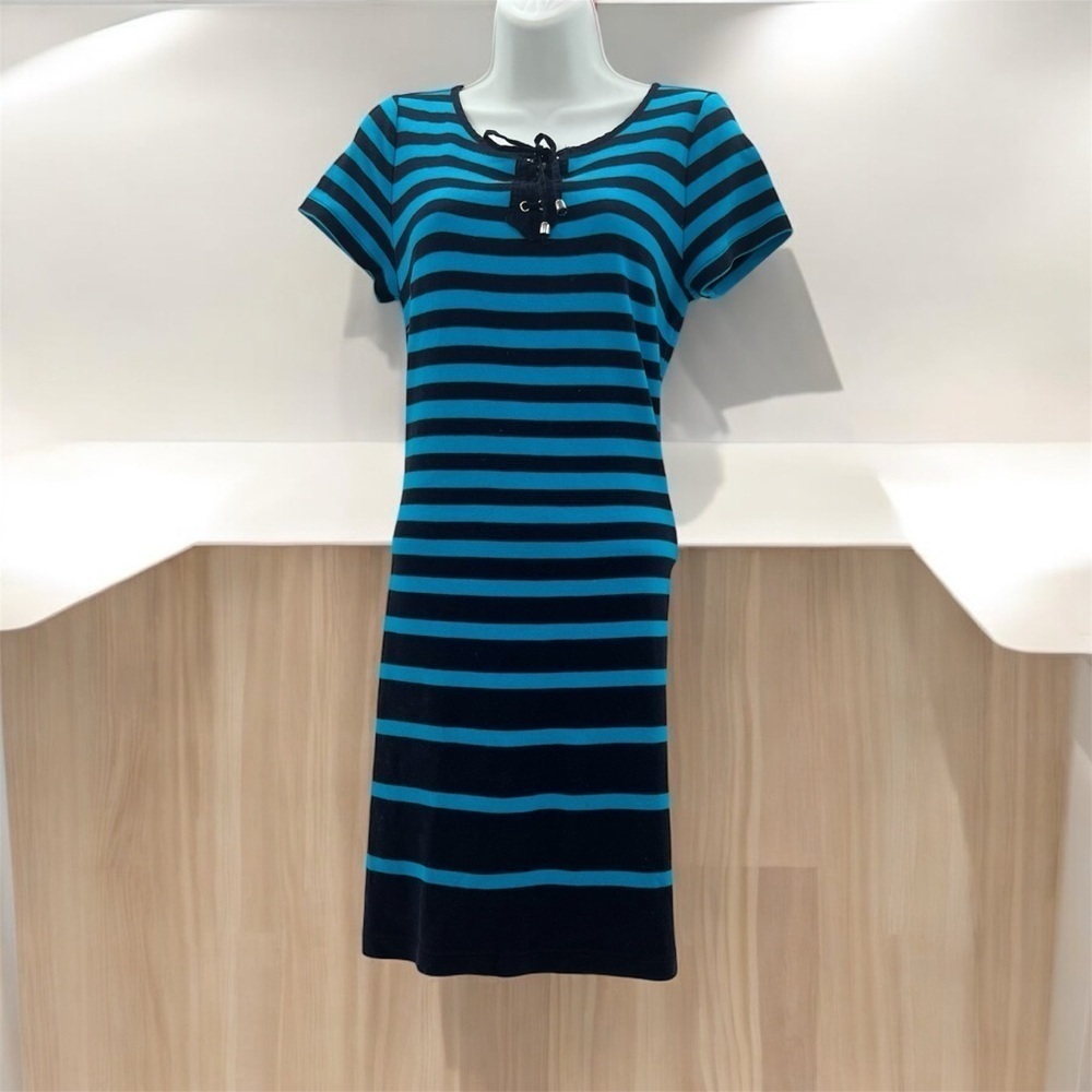 Talbots Boho Striped Lace-Up Dress – Size S